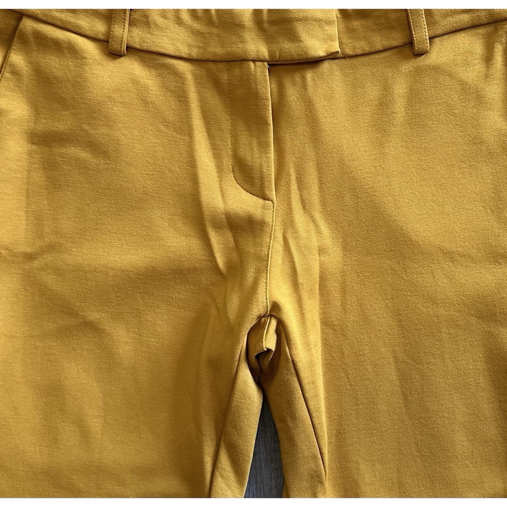 Malu Yellow dress pants cropped women's Size Large L Slit - Picture 7 of 15